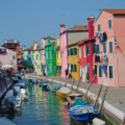 Colorful streets of the island of Burano