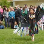 Shoshone Bannock tribe members perform at a diversity festival at Idaho State University.