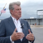 Idaho governor C.L. "Butch" Otter speaks outside of the Chobani factory in Twin Falls, Idaho.