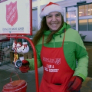 A bell ringer spreads cheer outside of a Fred Meyer in Pocatello.